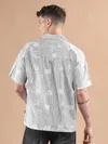 White Printed Cuban Shirt